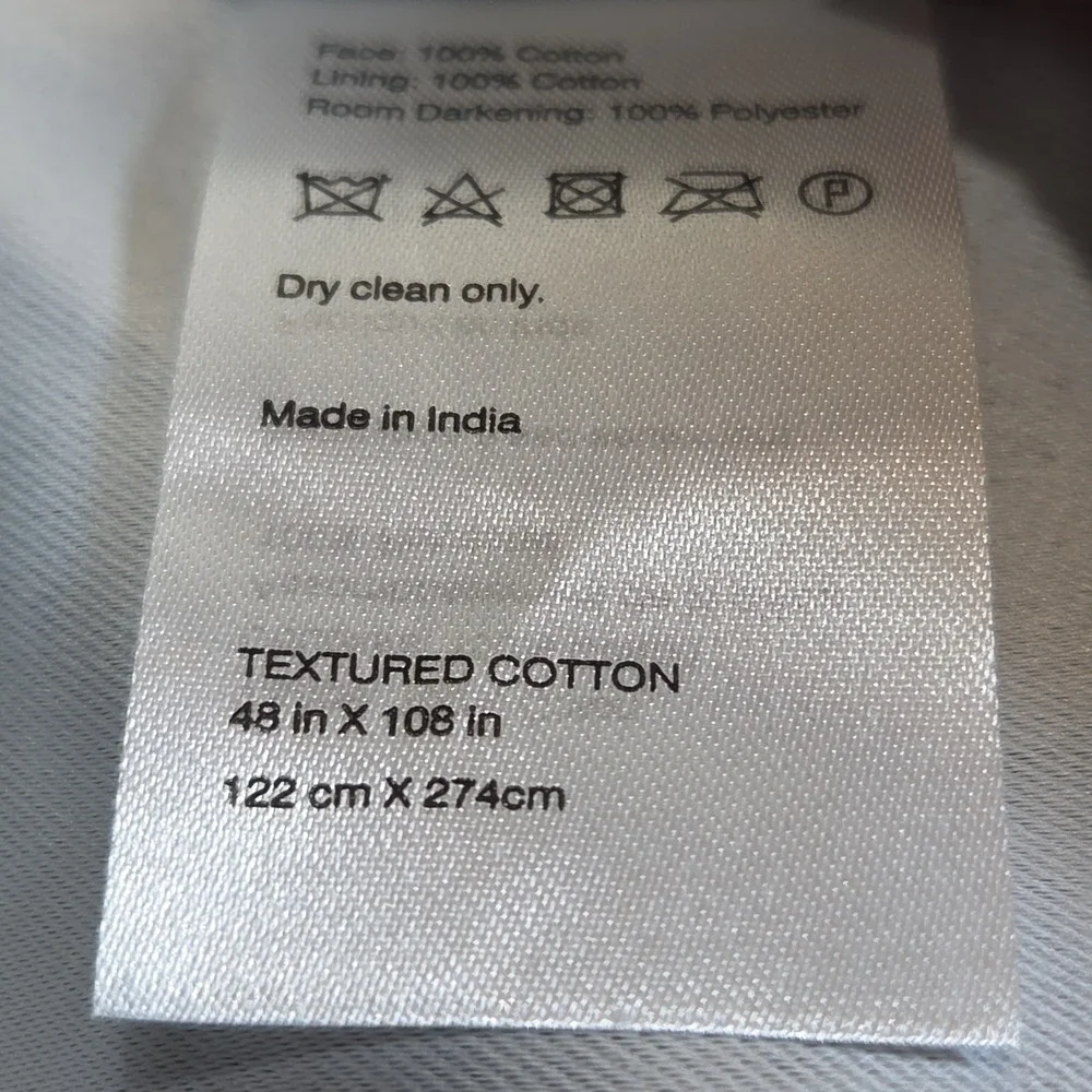 Quince Textured Cotton Room Darkening Curtain Panel Ivory 48x108 Single
